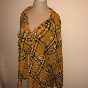 BDG Urban Outfitters Yellow Plaid Shirt, Size S